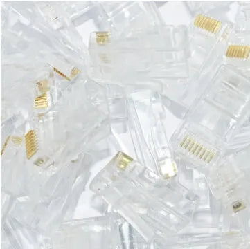 Gold-plated three-fork network modular plug RJ45 connector white colour