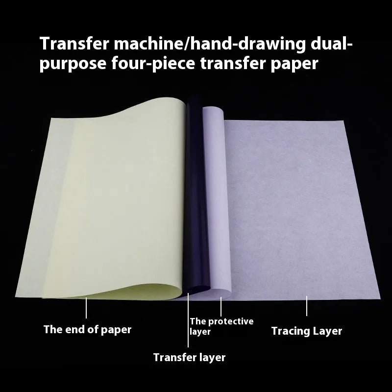 A4 tattoo transfer paper pack with transfer paste gel for quadruple-copy stencil creation
