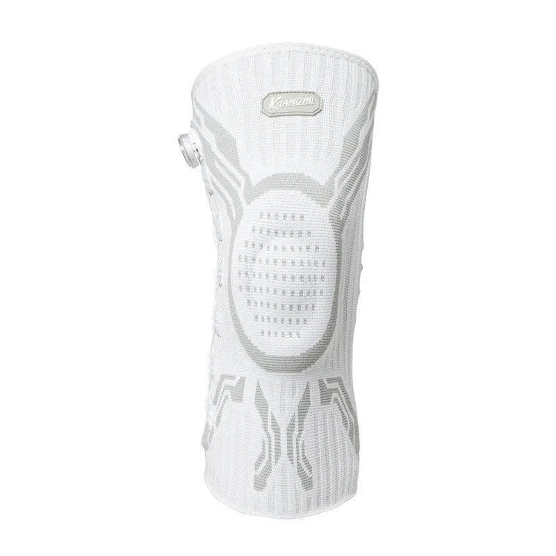 Grey and white professional sports kneecap for adult basketball, running, and football