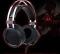 Black wired computer gaming headset with 3.5mm connector and 2-metre cable for PC and console use