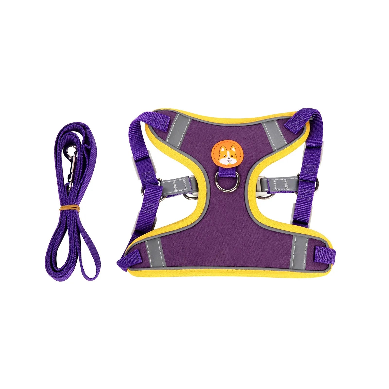 Adjustable dog haulage rope vest harness in blue brown green orange purple red anti-breaking chest strap