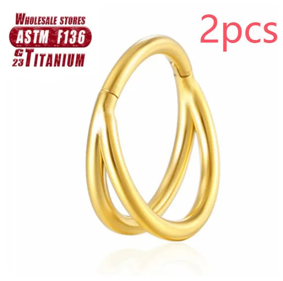 F136 titanium alloy nose ring in gold or silver with 1.2mm gauge available in multiple lengths