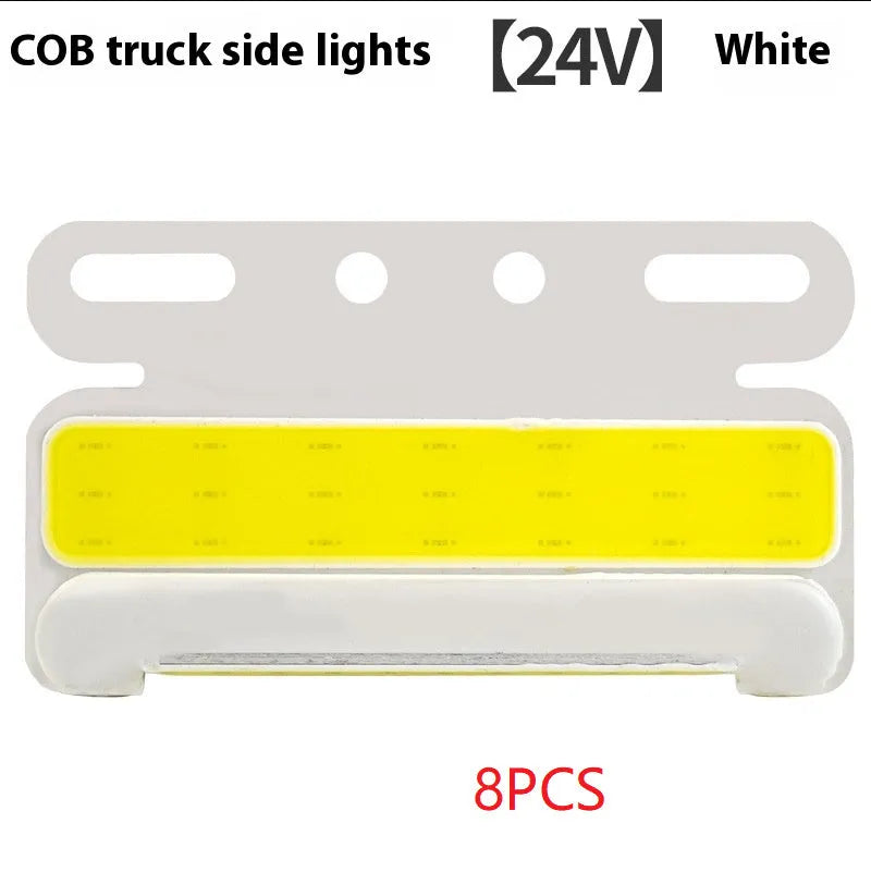 12V and 24V aluminium alloy COB LED truck side light in red, yellow, green, blue, and white colour options
