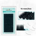 Soft velvet false eyelashes in artificial fibre showing length options from 7mm to 15mm