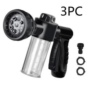 Green high pressure foam spray gun with adjustable nozzle for car washing and garden cleaning