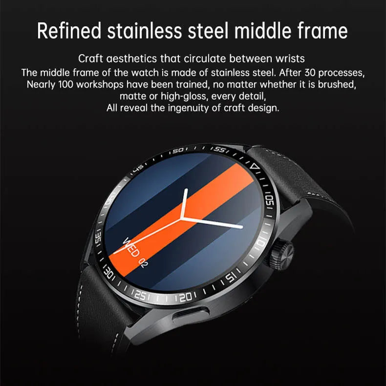 GS3 Max black smartwatch on wrist showing health stats on its 1.35-inch IPS screen with silicone strap.