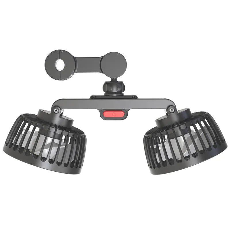 Black car USB rear pillow single head fan with PP plastic construction and USB connection