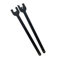 Land Rover fan support wrench and coupler wrench set showing 36mm and holed 40mm alloy steel spanners
