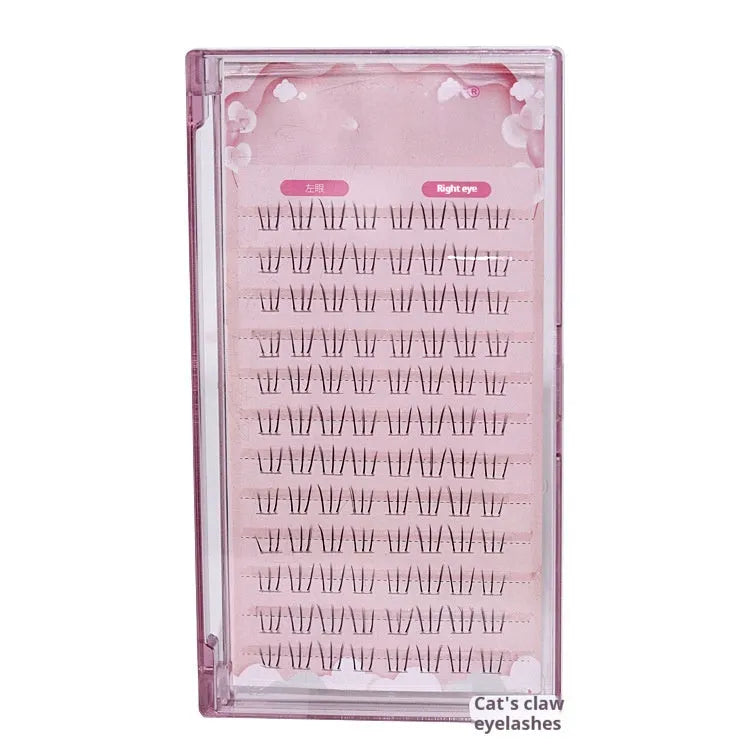 False eyelashes with kitten paw lower lash design and natural pointed tails