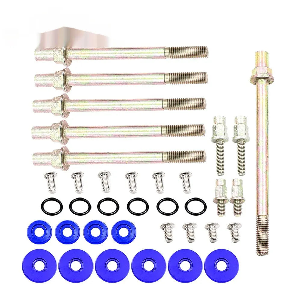 Aluminum alloy engine gasket kit for Honda Civic K Series in Silver, Red, Blue, and Black colors