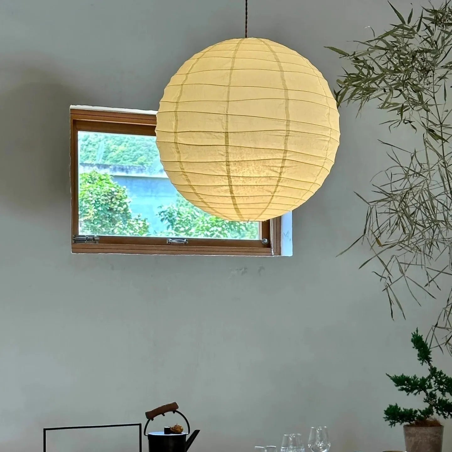 Japanese style rice paper chandelier ceiling light in 30cm or 45cm diameter
