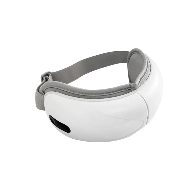 White rechargeable eye massager with air compression and hot compress functions for eye fatigue relief