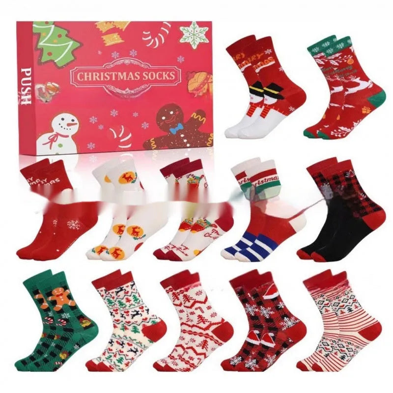Christmas socks blind box with resin mini stockings in seven different style variations for holiday decoration