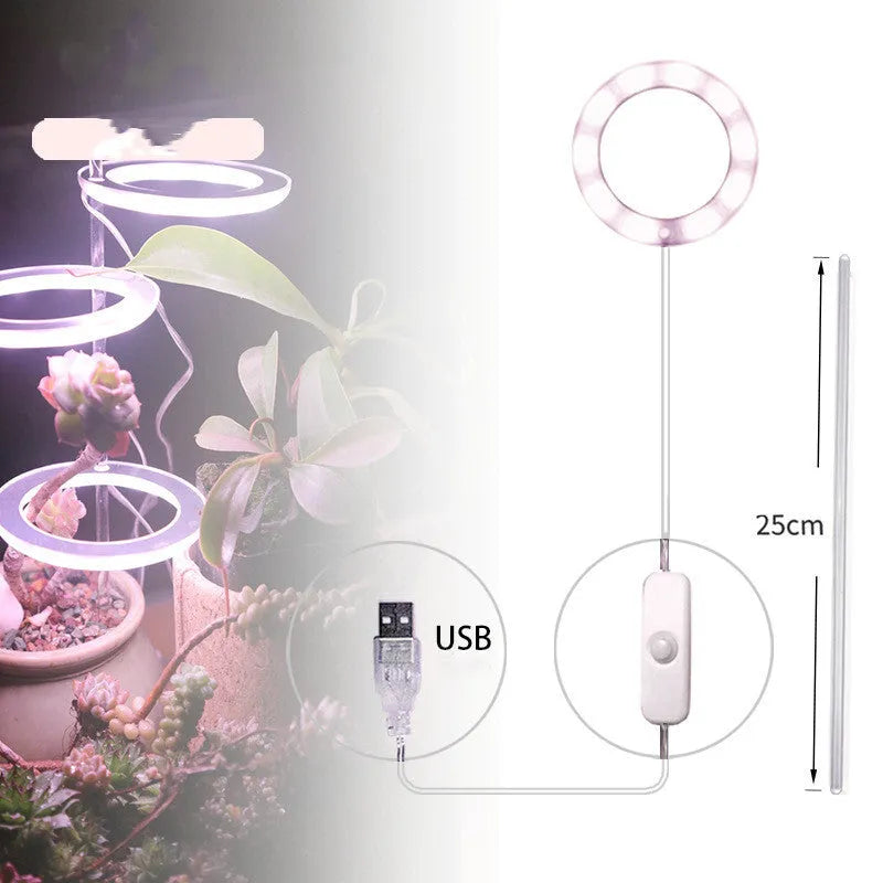 USB LED plant grow light with acrylic stick in pink white or sunshine yellow colour options.