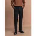 Men's straight cut trousers in polyester fabric for business casual wear