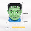 Halloween cartoon flower pot resin decoration with hand-painted bandage zombie design