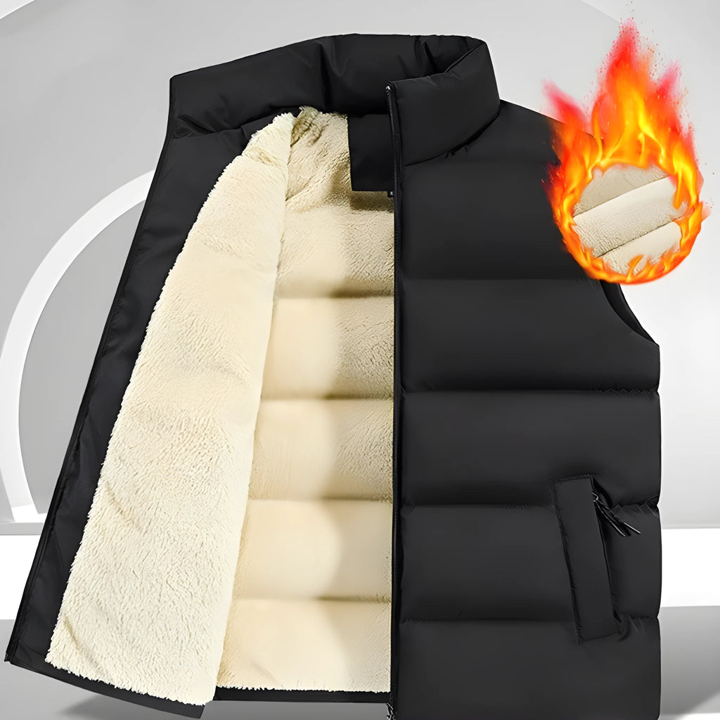 Men's striped lambswool vest in black, dark blue or red colours for autumn winter wear