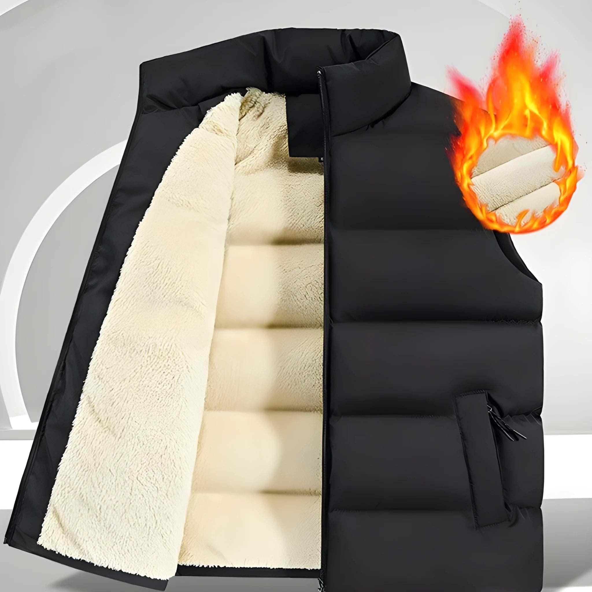 Men's striped lambswool vest in black, dark blue or red colours for autumn winter wear