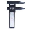 Electronic digital caliper hole distance measuring tool with digital display showing measurement