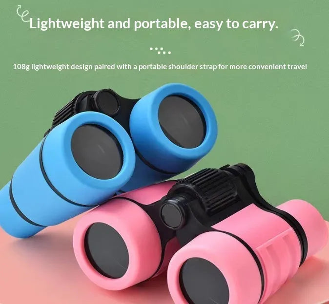 4X30 kids toy telescope HD portable binoculars in black blue green pink red yellow, one size