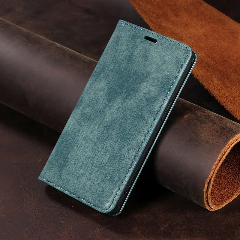 Magnetic flip phone case in a choice of colours for compatible iPhone models.