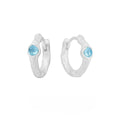 Burnt silver geometric ear clips for women with round elements and 925 silver material