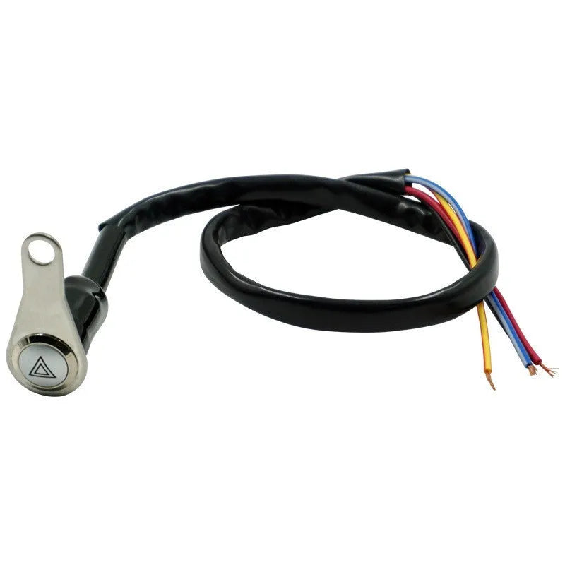Black stainless steel motorcycle switch with light ring and 7mm installation