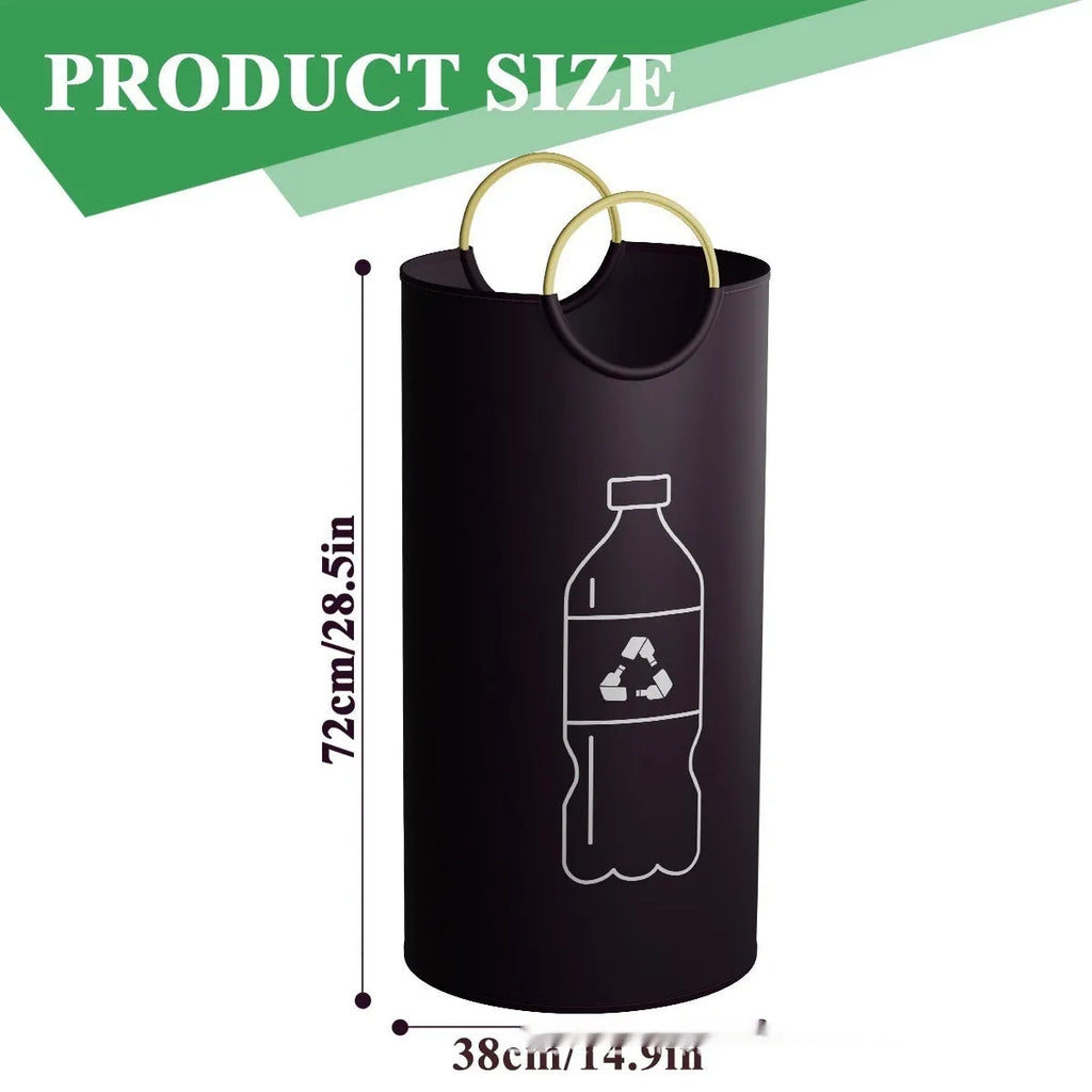 Round multifunctional portable trash can 38x72cm made of PP plastic for office and outdoor use with optional pattern
