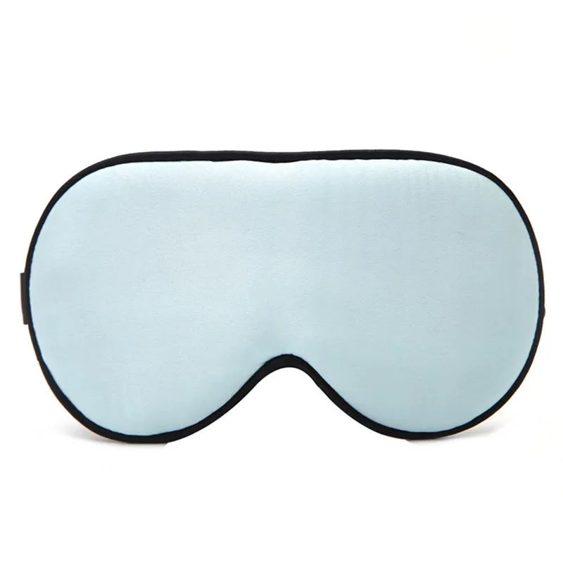Double-sided mulberry silk sleep eye mask with embroidered printed pattern in various colours.