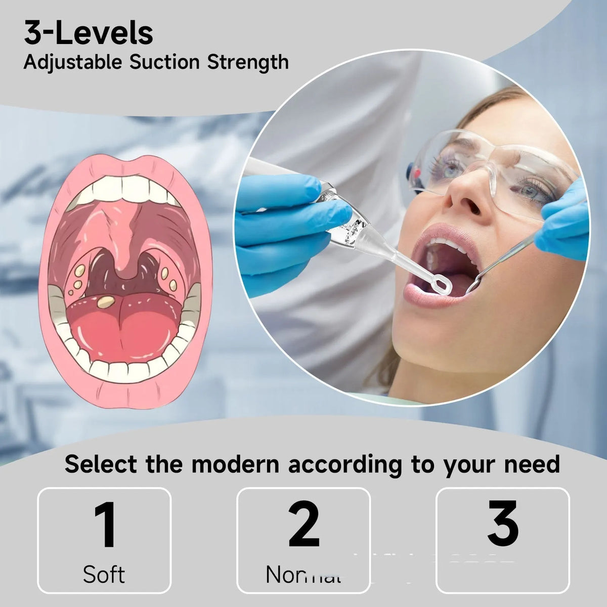 Tonsil stone remover oral cleaning tool set with extractor in milky white