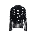 Men's black hooded sweater with pearl decoration, loose fit, thin knit spring hoodie