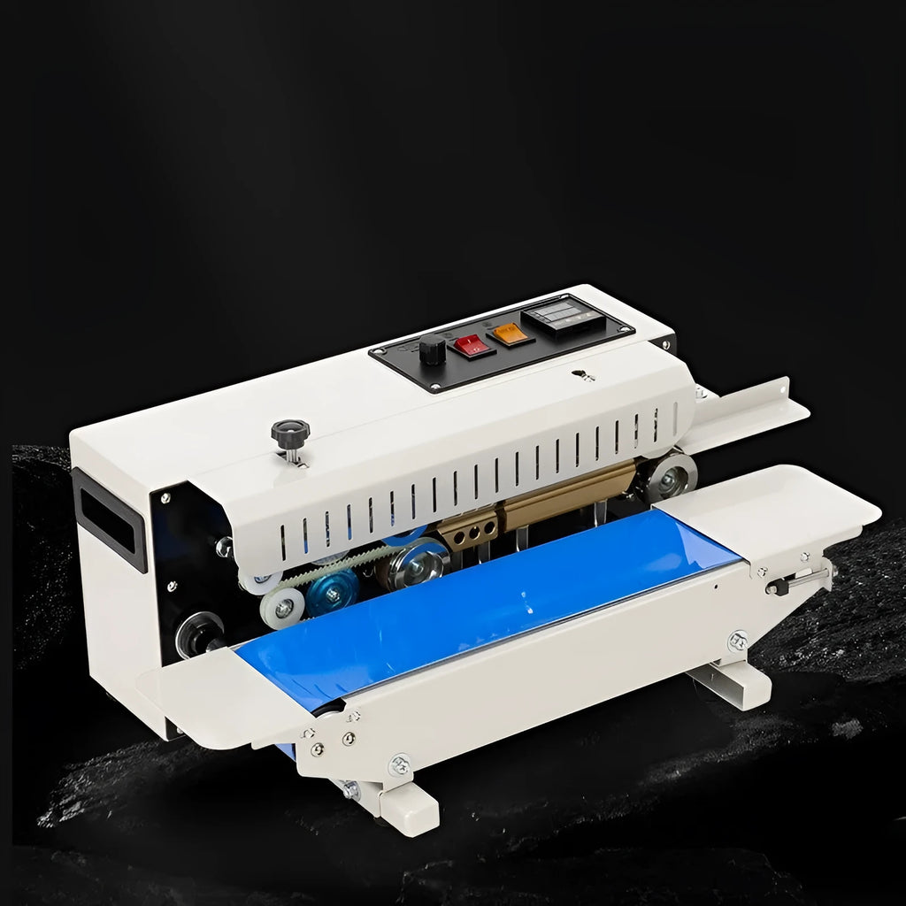 Mini small sealing machine with steel seal jaw and date printing feature for food storage