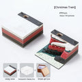 Pad of 3D carved paper sticky notes showing Qingshuǐ Temple design with a Christmas train coloured cover.