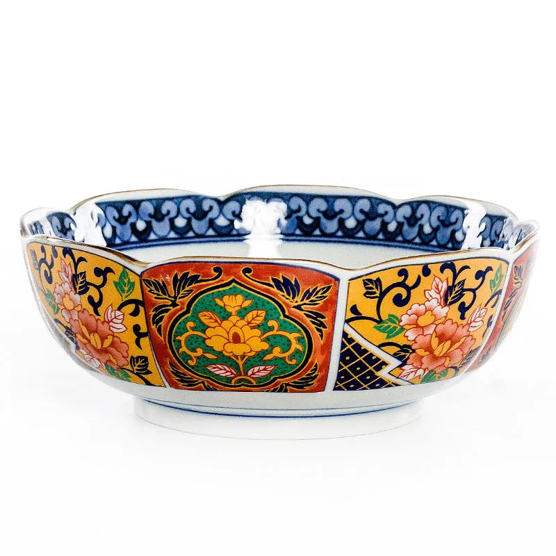 Japanese style retro ceramic 4-inch bowls with floral patterns