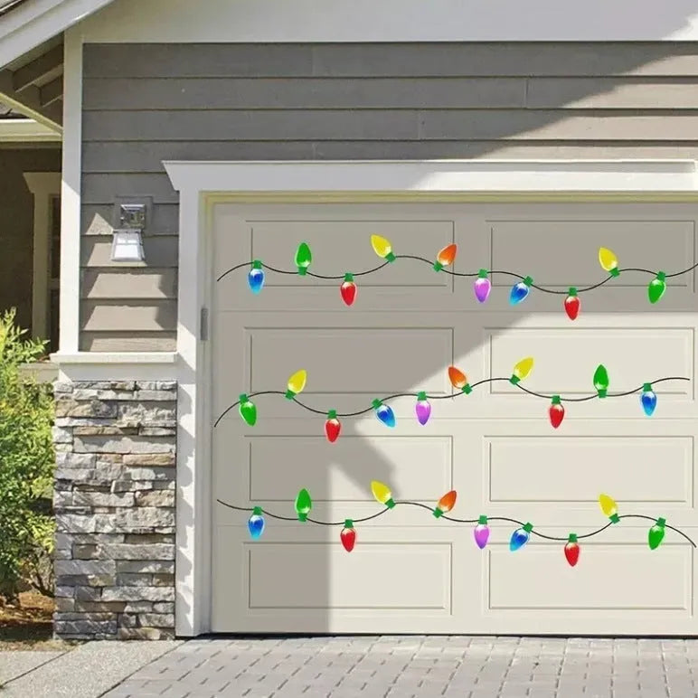 Christmas magnetic reflective bulb set showing white honeycomb bulbs and magnetic wires for car decoration