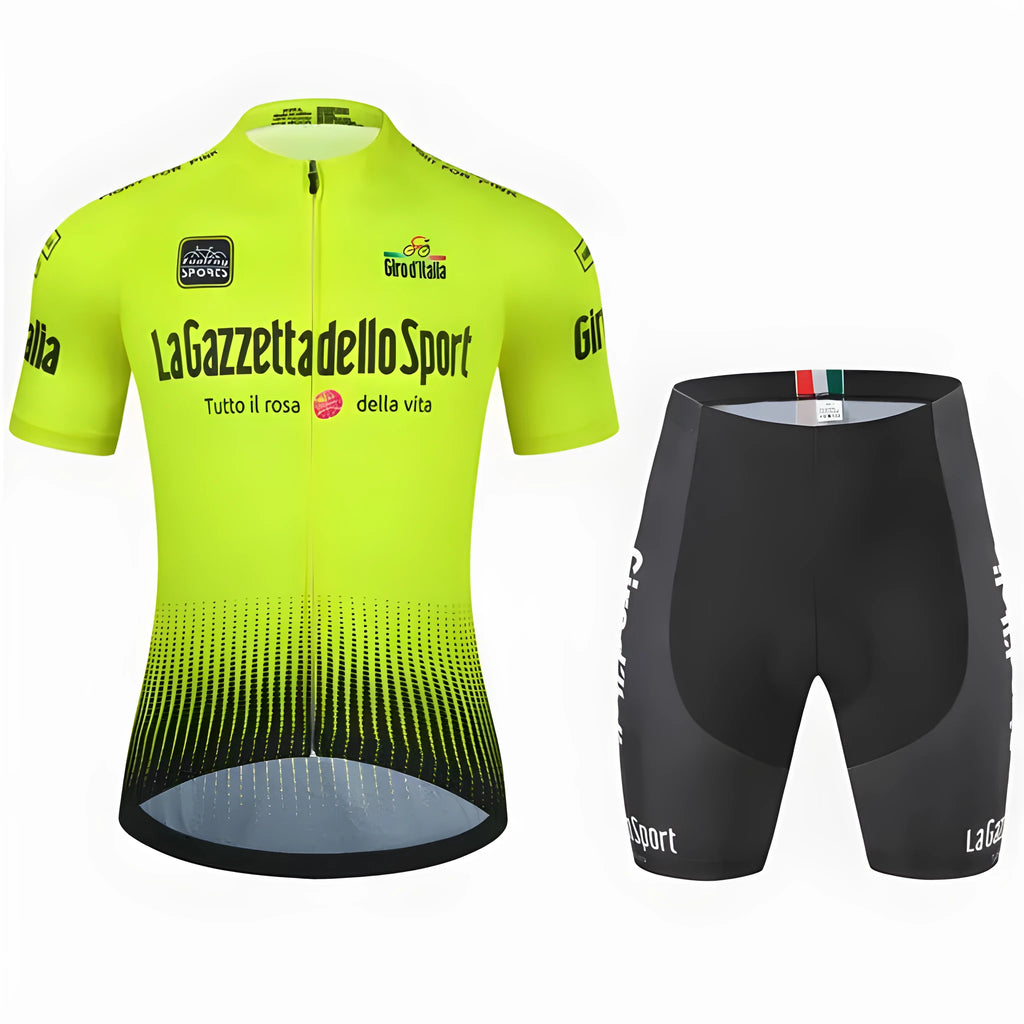 Cycling clothing suit in quick-dry polyester fabric for summer cycling and running activities