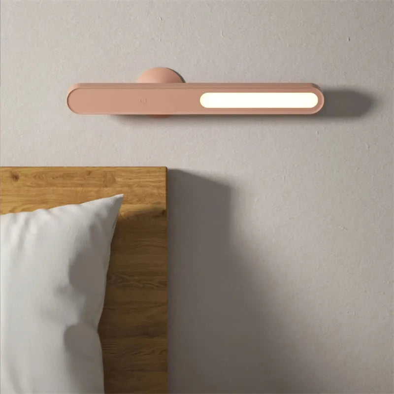 Geometric USB desk lamp with magnetic suction wall mount in white colour