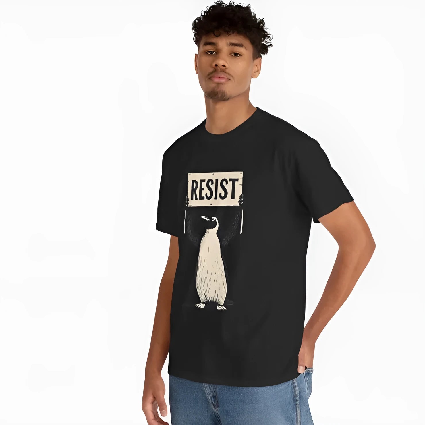 Cotton short sleeve t-shirt with round neck in loose straight fit