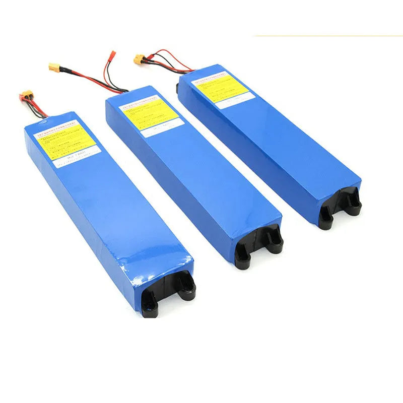 36V lithium-ion battery pack for electric scooter with capacity options labelled 6.6A, 7.8A, and 10.4A