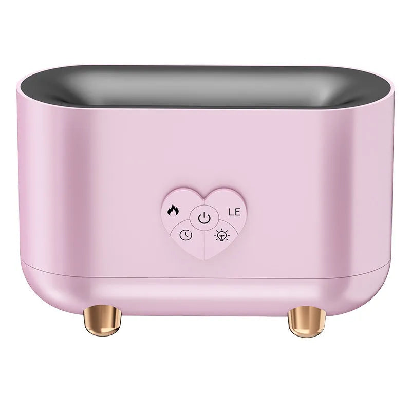 White flame humidifier with USB power, aromatherapy function, 1.0-2.5L tank, and remote control