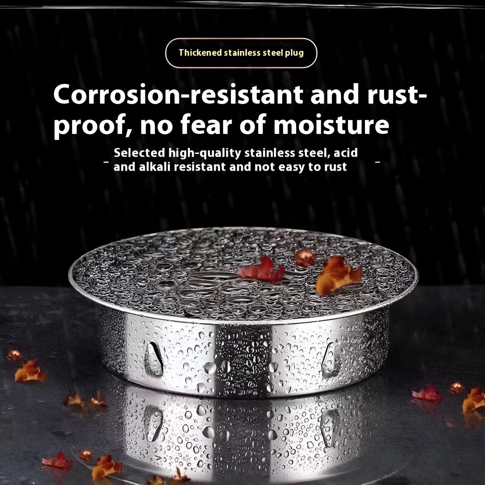 Stainless steel inlay floor drain deodorant seal cover with modern design for 201to160 tube plug