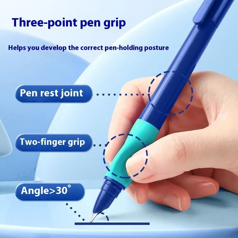 Student posture correction pen with plastic body and pressure-sensitive mechanism for handwriting improvement