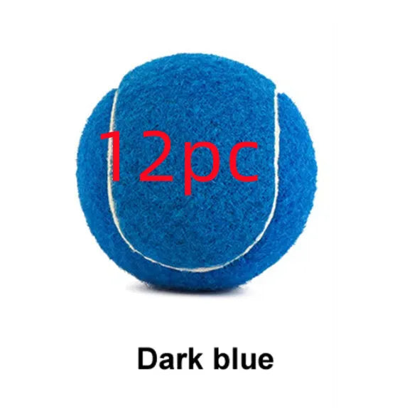 Rubber dog tennis ball toy in assorted colours with 6.3cm diameter for bite-resistant fetch games