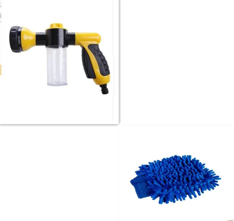 Green high pressure foam spray gun with adjustable nozzle for car washing and garden cleaning