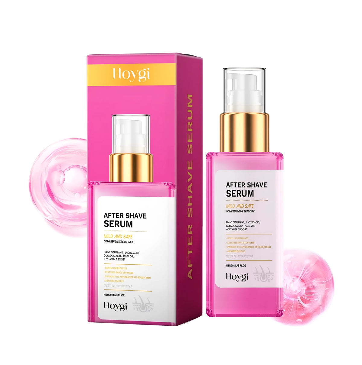 60ml hair removal repair liquid bottle with lactic acid and glycolic acid formula for post-shaving skin care