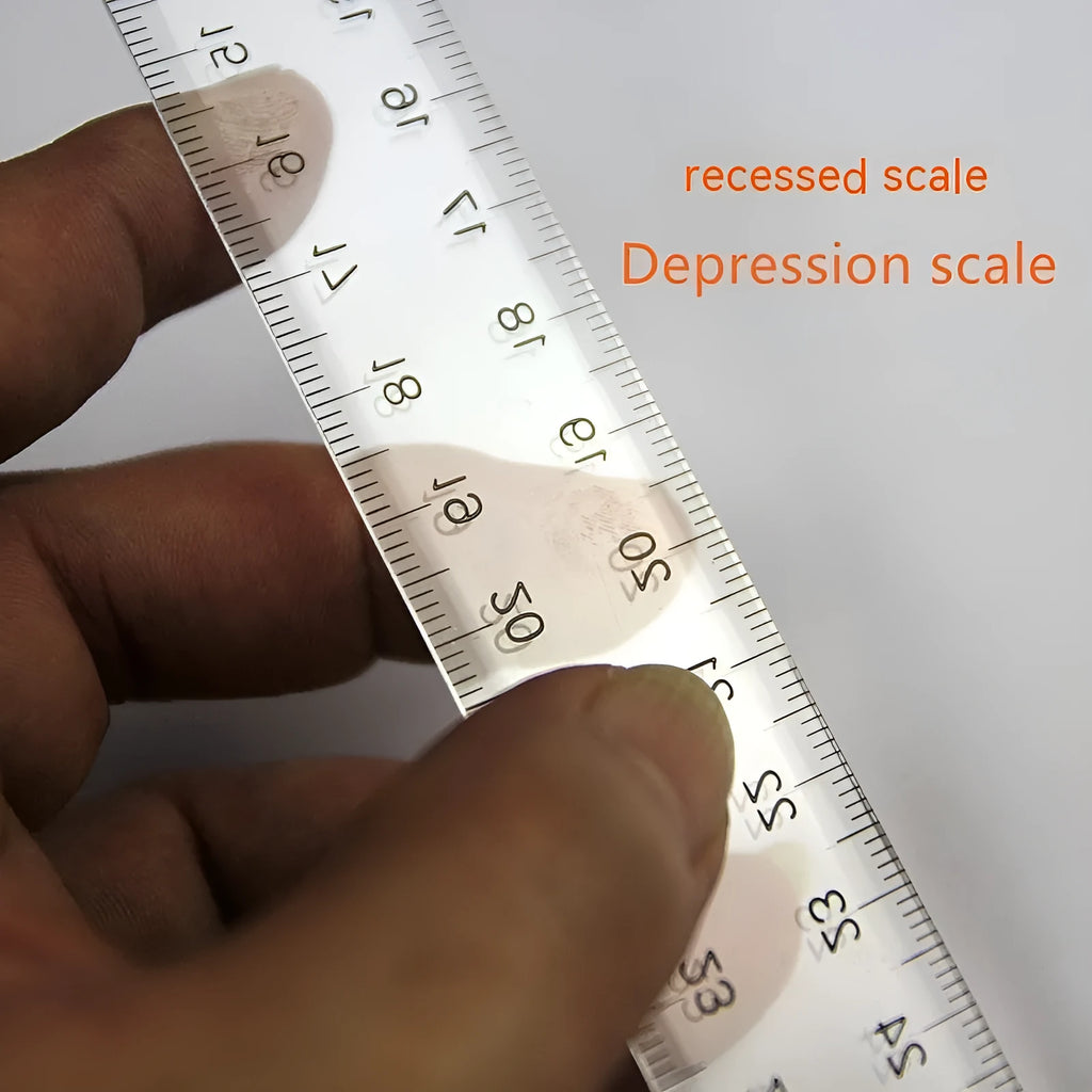 30cm plastic T-shaped ruler with transparent or orange yellow option for technical drawing