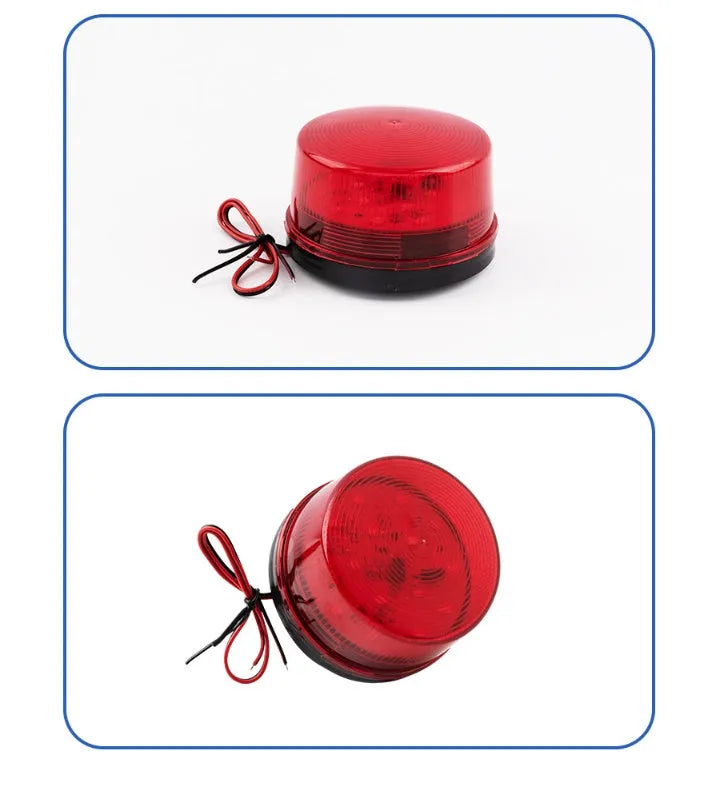 HC-79 24V warning alarm light with sound and flash functions in red housing