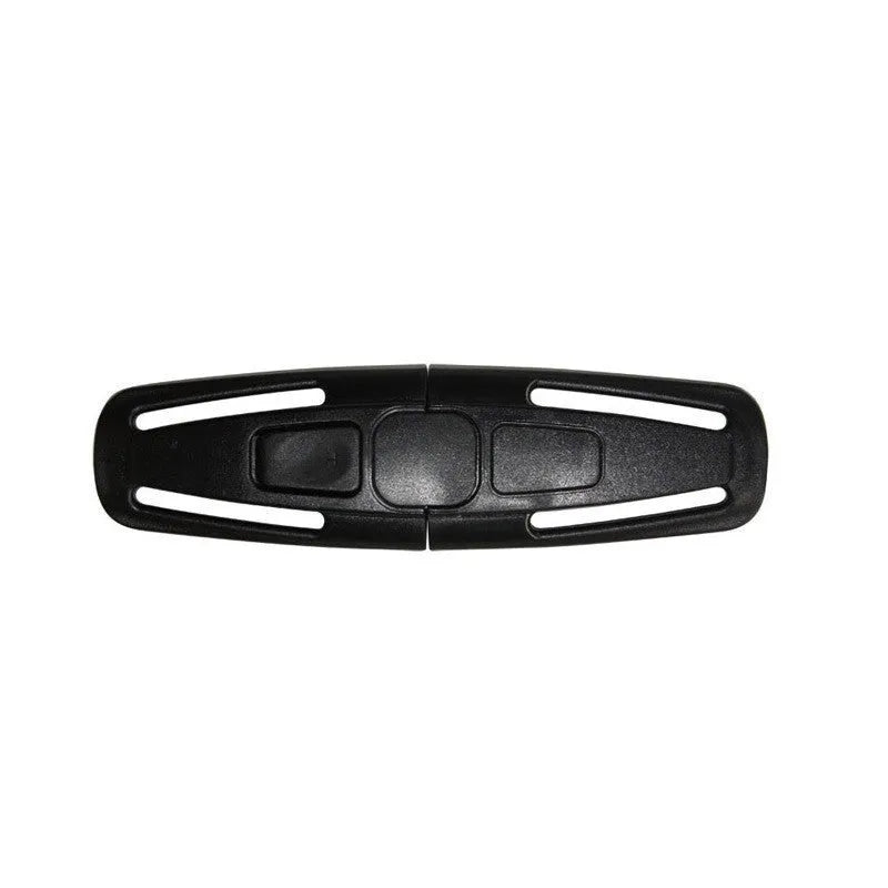 Black nylon PA66 buckle for child safety seat 5-point harness measuring 14.5 by 4 centimetres