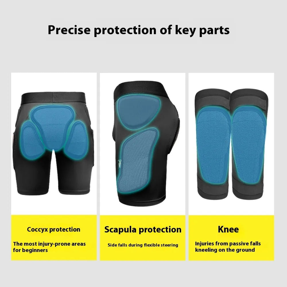 X-ray diffraction ski protective inner wear hip pads and knee pads in Asian sizes S M L XL