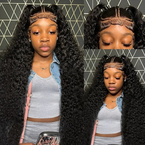 13x6 front lace wig with medium long curly hair and side bangs, high temperature fibre, 10-36 inch lengths